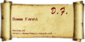 Damm Fanni névjegykártya