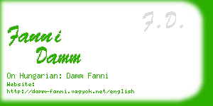 fanni damm business card